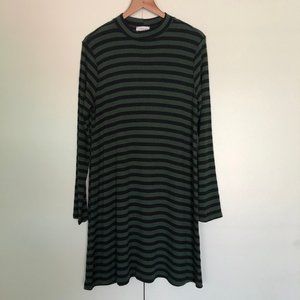 FANTASTIC FAWN Long Sleeve Striped Mini Dress - L
